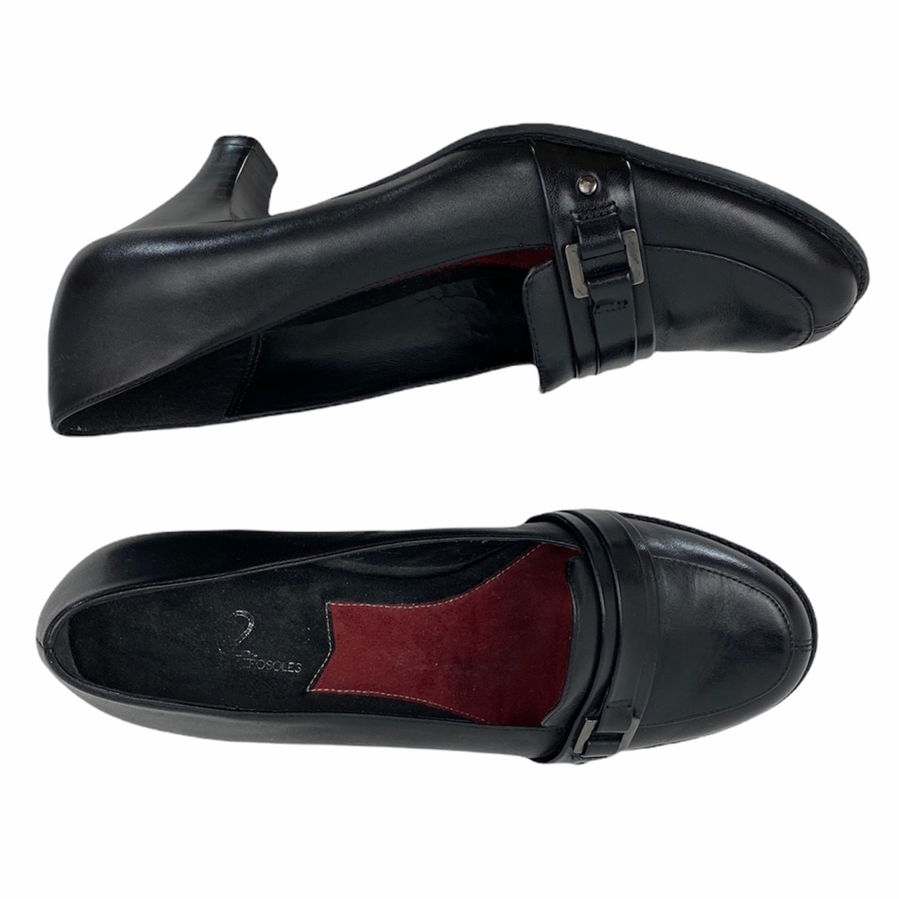 A2 by Areosoles Barcelona Career Leather Heeled Loafers size 7